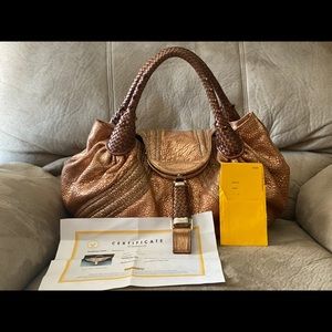 AUTH Fendi Spy Bag SUPER RARE Rose Gold Copper